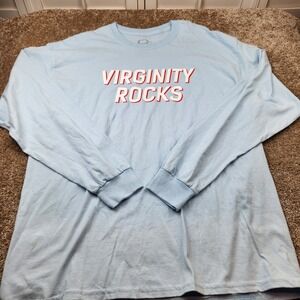 Danny‎ Duncan Virginity Rocks Light Blue Long Sleeve T-Shirt Mens XL Graphic Tee